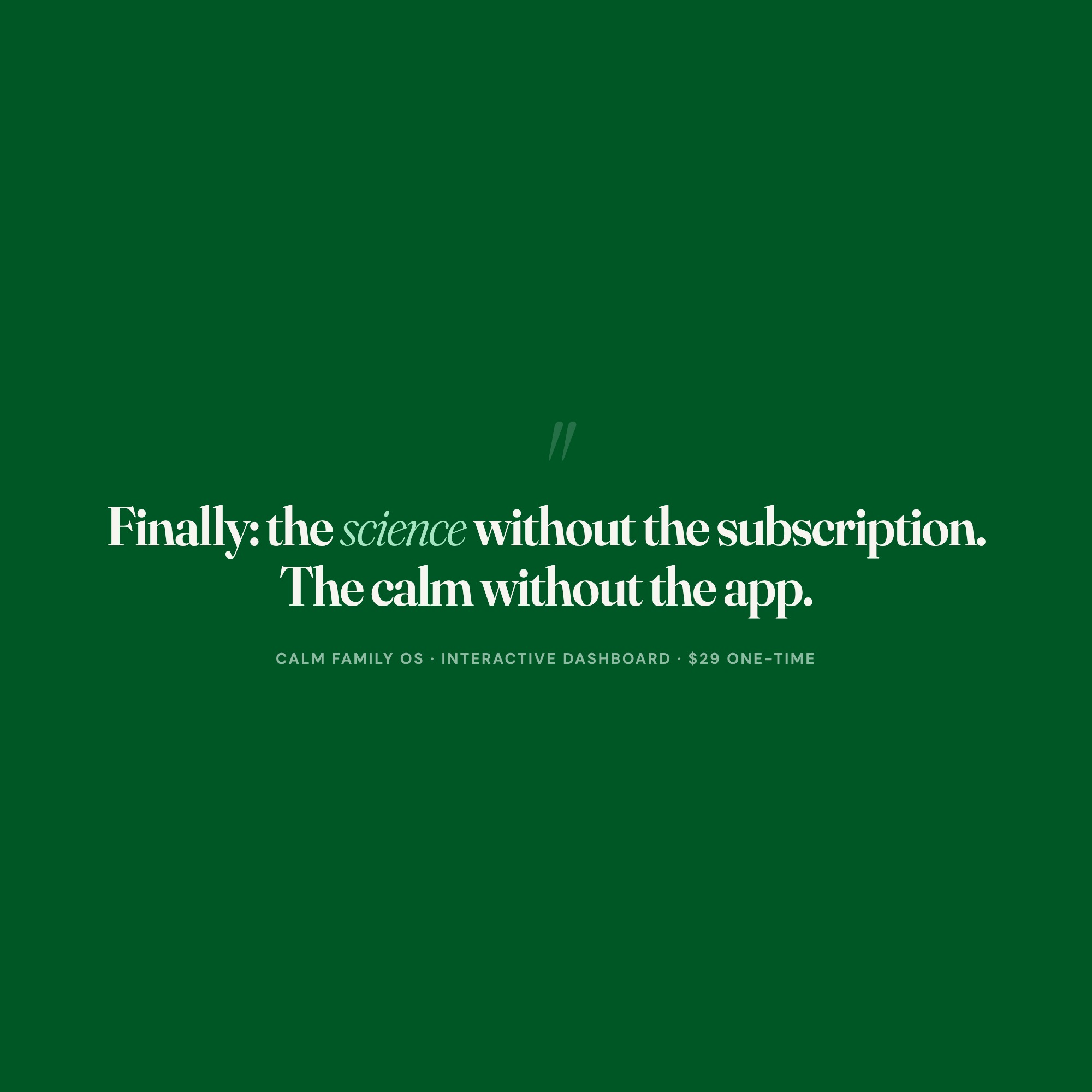 Screen-free family organizer pull quote: the dashboard built for parents who deleted the apps