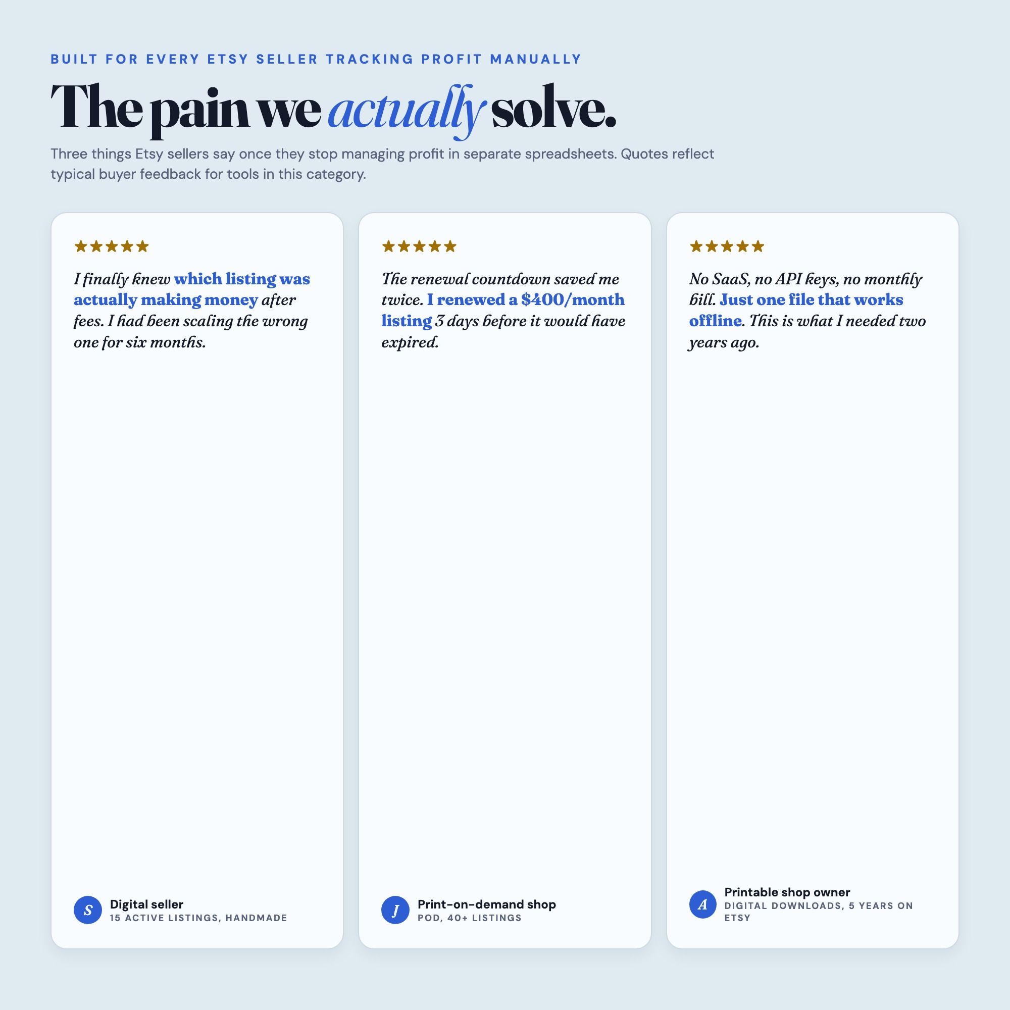 Etsy sellers switch from spreadsheets to this dashboard to track real profit and listing renewals