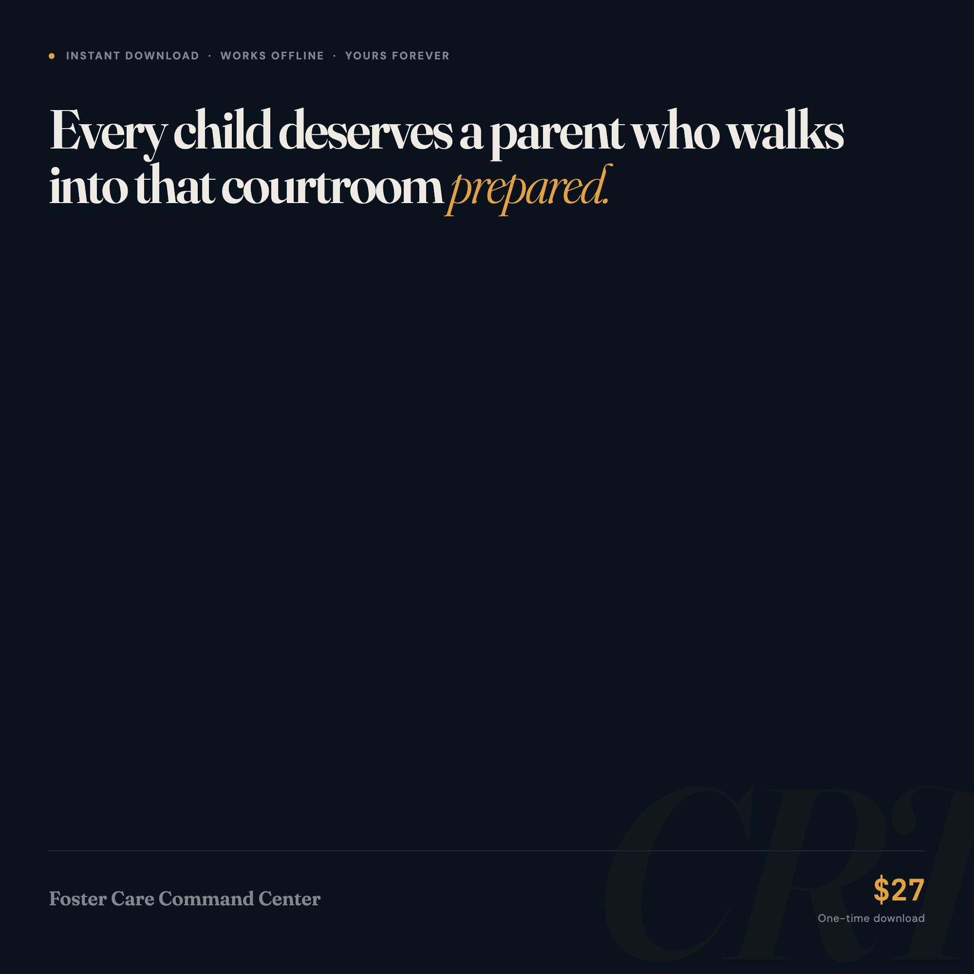 Foster care command center download — $27 instant digital download, works offline, yours forever