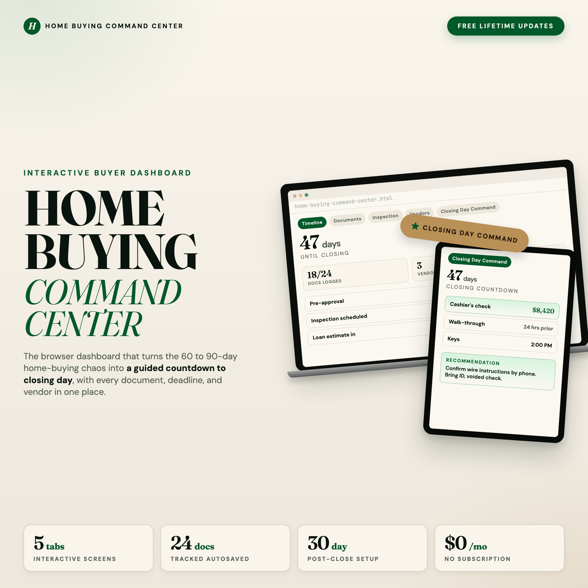 First Time Home Buyer Planner | Interactive Closing Day D…
