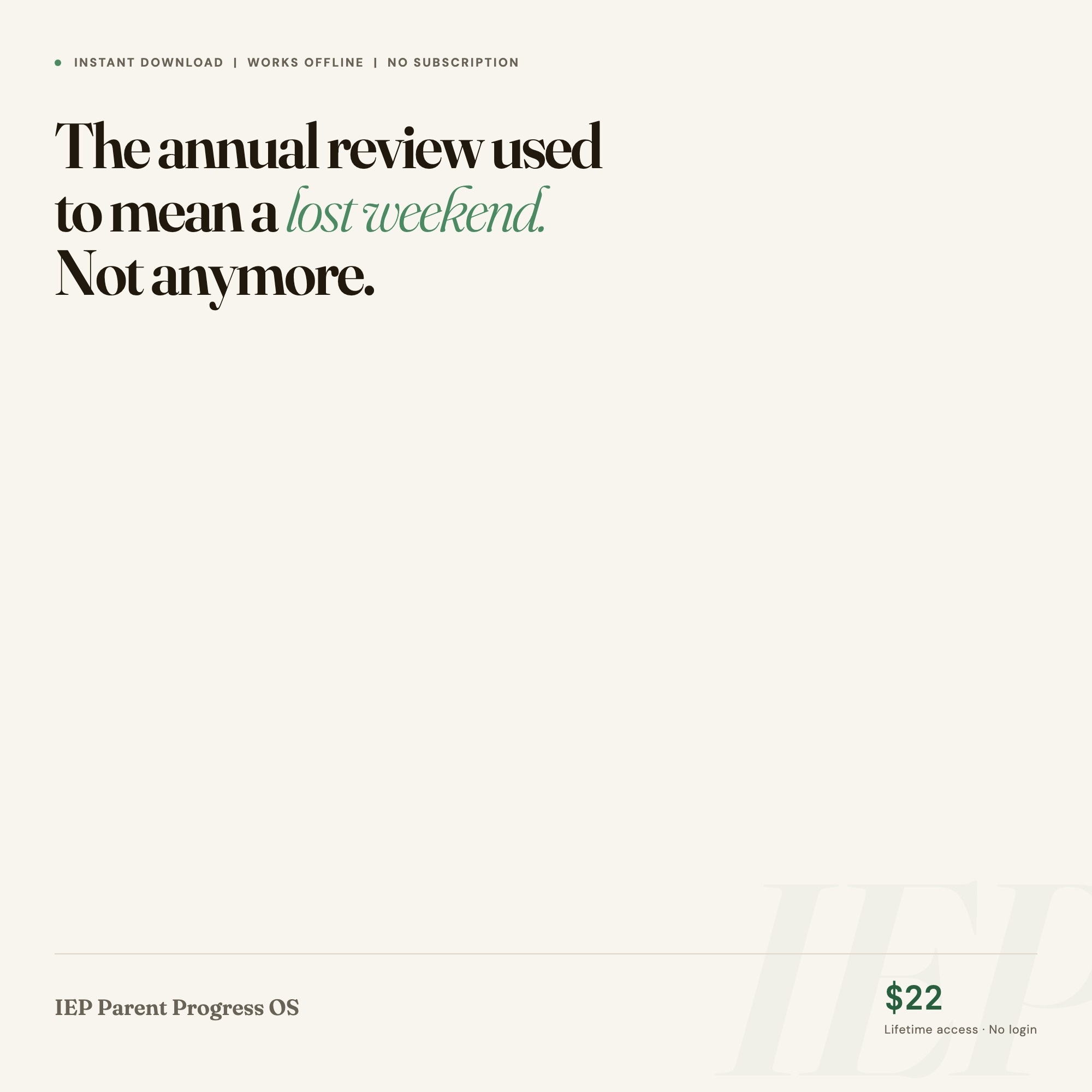 IEP Parent Progress Dashboard, Interactive Goal Tracker OS, Annual Review Brief Generator, 4-Provider Log — image 10