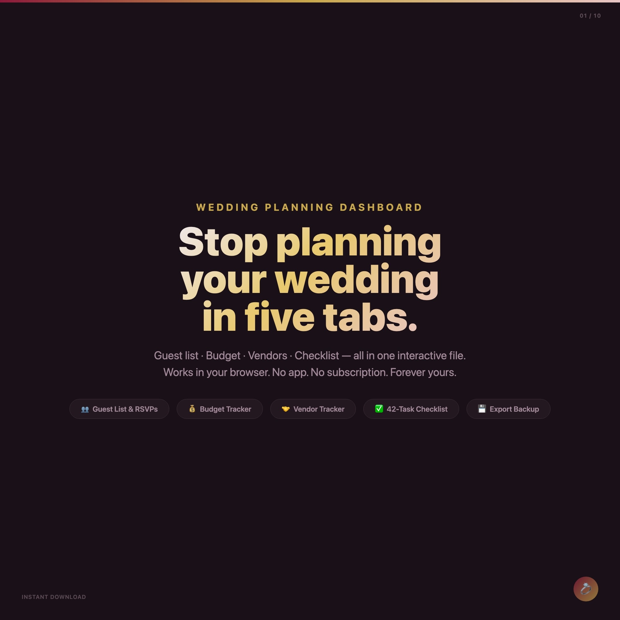 Interactive Wedding Planning Dashboard