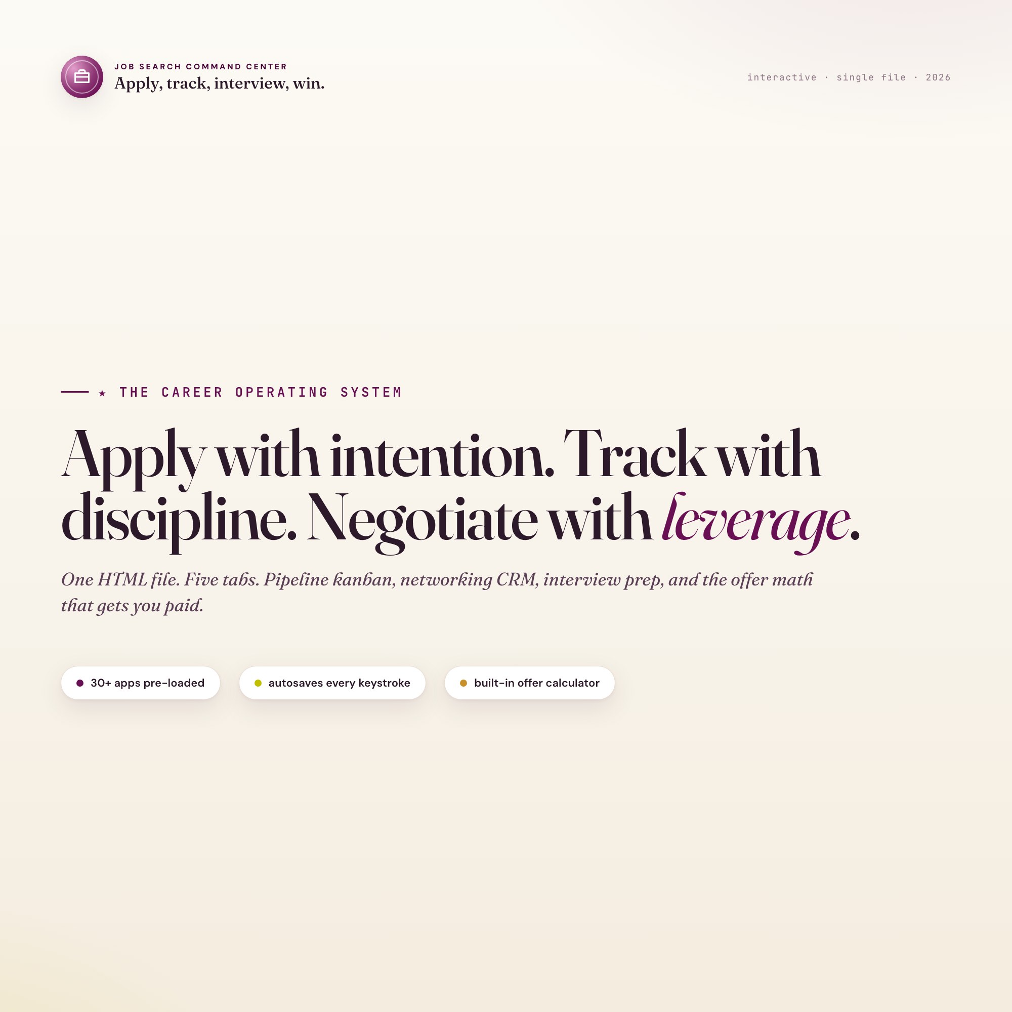 Job Search Command Center