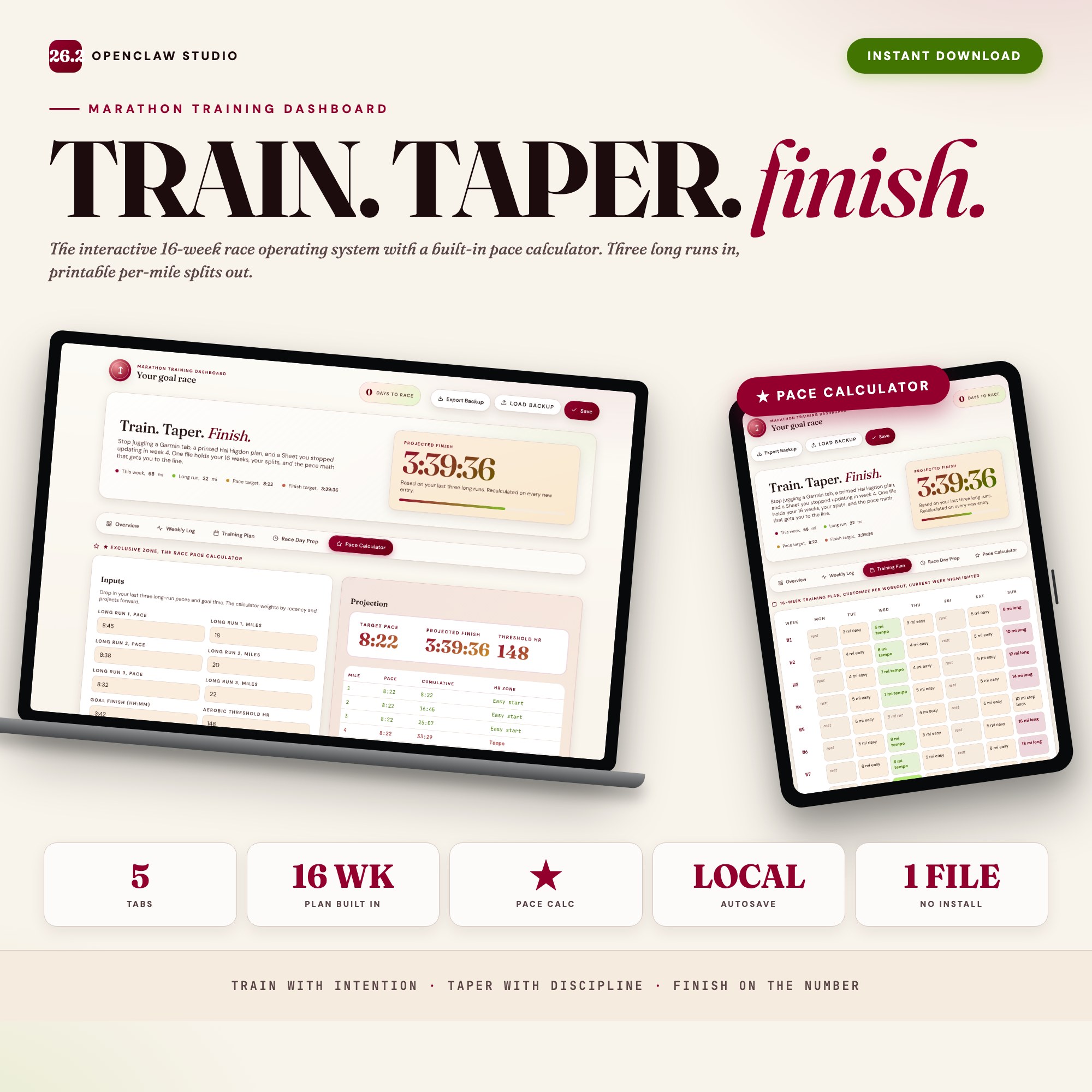 Marathon Training Dashboard