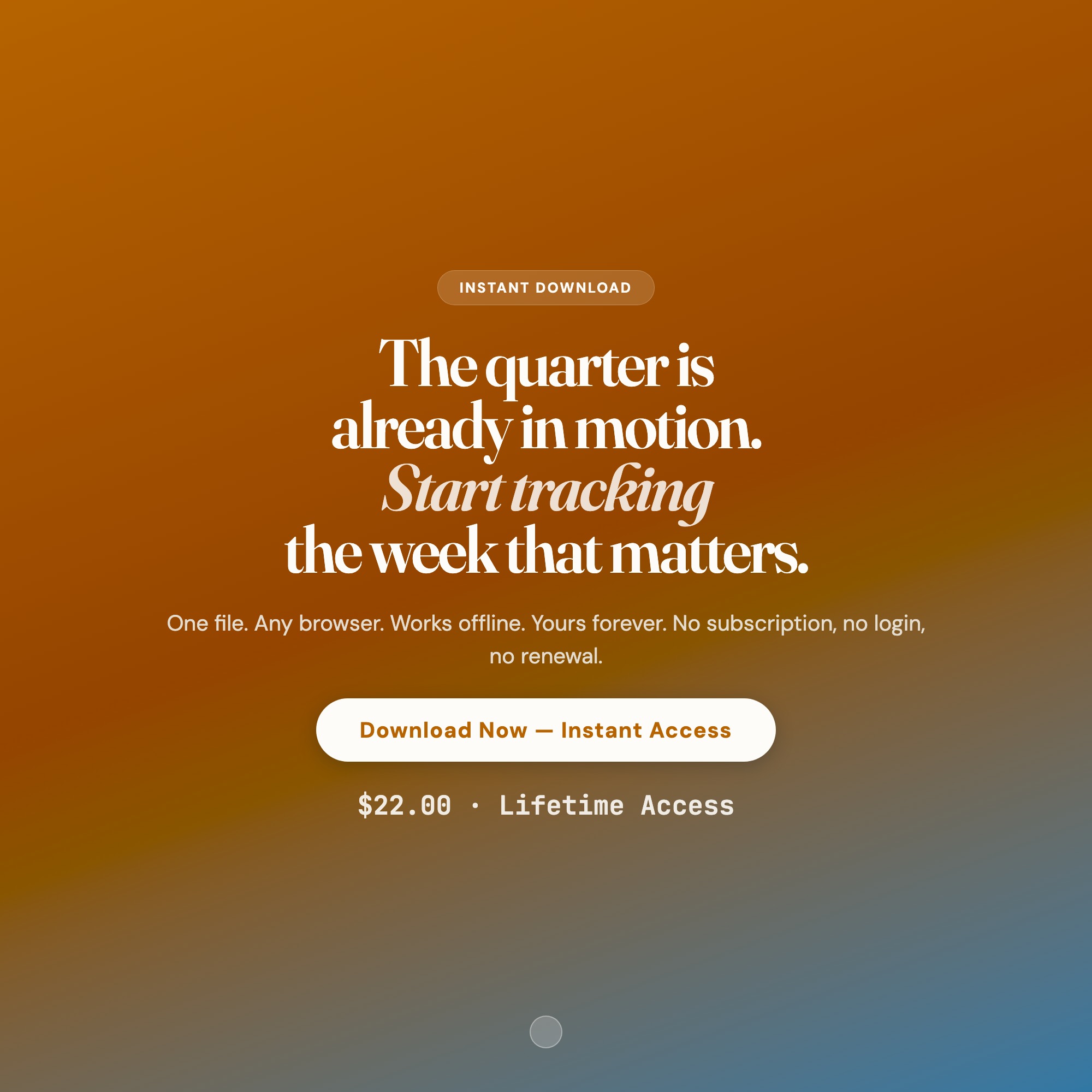 Weekly review productivity OS instant digital download $22 browser HTML no subscription no install required